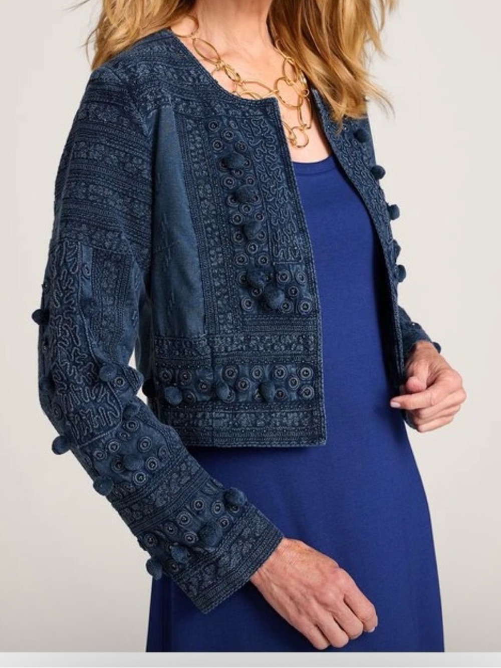 Soft Surroundings NEW Theodora Bolero in Indigo